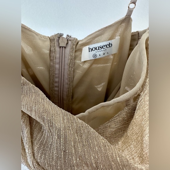 House of CB Ella Dress in Gold Size XS Glitter Sparkle Ruched Mistress Rocks - Picture 5 of 5